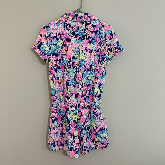 Lilly Pulitzer Jorgie floral Terry cloth romper jumpsuit oyster bay navy - Picture 3 of 11
